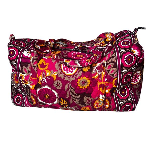 Vera Bradley Carnaby Floral Tote Bag Travel Duffel Quilted Multicolor magenta - Picture 6 of 7